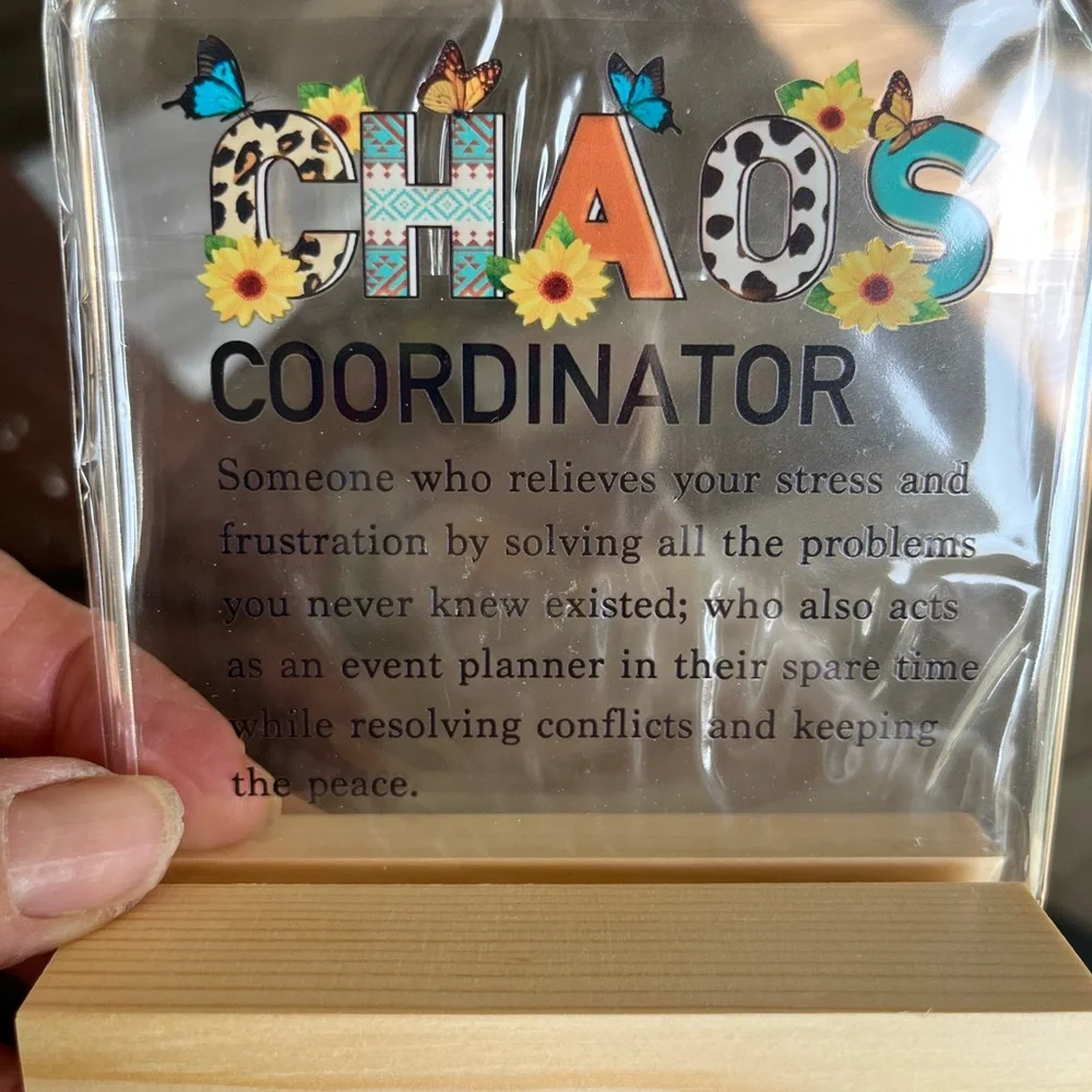 Set of 4 Chaos Coordinator Desk Sign